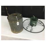 Vintage 5 Gallon Coal Oil Can & Large Christmas Tr