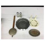 Set of Lenox Saucer & Salt/Pepper Shaker,2 Silver