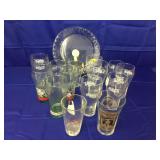 14pcs Coca Cola glasses & 1 etched plate