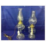 Pair of vintage oil lamps