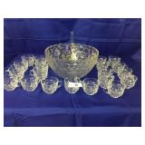 Federal Yorktown 22pcs glass punch bowl set