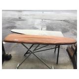 Pair of vintage ironing boards, metal & wood