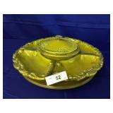 Vintage CAS USA chip & dip set on lazy susan