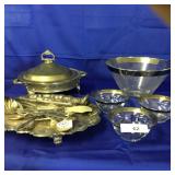 Silver Plated Tray,Casserole,Large Silver Rim Serv