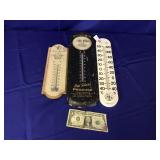 Set of 3 vintage thermometers, advertising