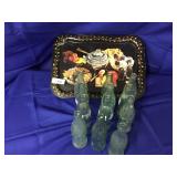 13pcs 12 Coca Bottles & tray