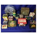 Large Lot of Tins-Carnation,Hersheys,John Deere +