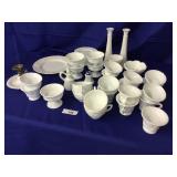 Lot of 41 Pieces-Milk Glass Dishes-Cups,Saucers,Va