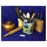 Lot of Kitchen Utensils and Other Items-Knife Set
