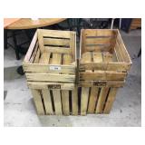 Lot of 5 Wooden Apple Crates
