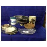 13 Pieces of Miscellaneous Silver Plate,Glassware,