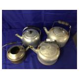 Lot of 4 Vintage Aluminum Water Pots