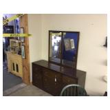 9 Drawer Faux Walnut Grain Dresser