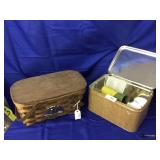 Picnic Basket & Tin w/Contents