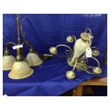Pair of Vintage Chandaliers-1 Brass, 1 Aluminum