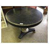 Solid Round Top Table-Black w/Silver Highlights