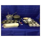 Large Lot of Kitchen Utensils & Pans-Opener,Muffin