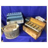 6 Pieces Vintage Fishing Supplies-Tackle Boxes,Lur
