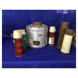 5 Small Thermos Bottles & 1 Large Cold Water Jug