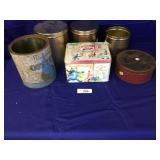 Selection of Canisters & Tins-Carnation,Oyster +
