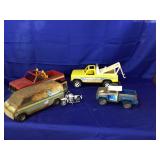5 Vintage Toy Vehicles-3 Plastic, 2 Metal