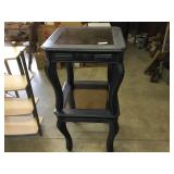 Pair of Glass Inlaid End Tables-24"W X 24"D X 24