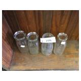 4 Half Pint Milk Bottles-No Name