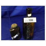Pair of Vintage Brown Medicine Bottles