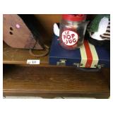 Vintage Backgammon Game in Case,Stuffed Penguin +