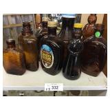 8 Pieces of Vintage Brown Bottles-Aunt Jemima,Log