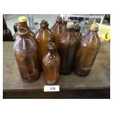 8 Pieces of Vintage Brown Bottles-Clorox & Purex