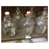 6 Vintage Clear Gallon Jugs-One is Coca-Cola