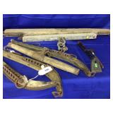 3 Vintage Wooden Hangs,3 Double Trees,Scraper,Hamm