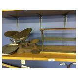 Vintage Aluminum Bread Pan,Scales,Paper Roller,Etc