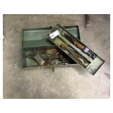 Vintage Metal Tool Box w/Tray & Tools