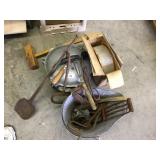 Wooden hammer,ash bucket, preasure coker and tools