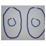 ANTIQUE BLUE LAPIS  LECKLACES AND BRACELET