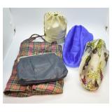 LEATHER PURSE AND SCARVES