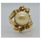 14K GOLD PEARL RING