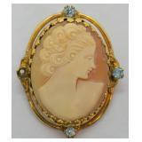 CAMEO WITH BLUE TOPAZ