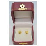18K GOLD HEART EARINGS