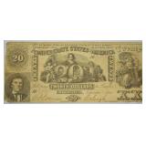 1861 20 DOLLAR CONFEDERATE NOTE
