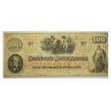 1862 100 DOLLAR CONFEDERATE NOTE