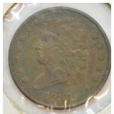1833 HALF CENT VF
