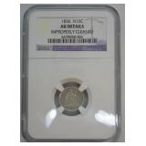 1856 HALF DIME NGC AU
