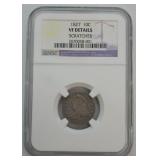 1827 BUST DIME NGC VF