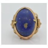 14 K GOLD AND LAPUS RING ANTIQUE