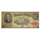 1917 Red Seal $2 Bank Note