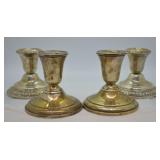 4 pcs. Sterling Weighted Candlestick Holders