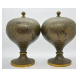 Pair of Asian Cloisonne Enamel Urns